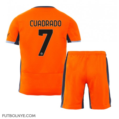 Camiseta Inter Milan Juan Cuadrado #7 Tercera Equipación para niños 2023-24 manga corta (+ pantalones cortos)